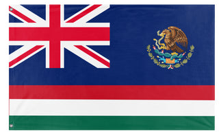 A mockup of the custom flag 'alternitve history flag' on a white background