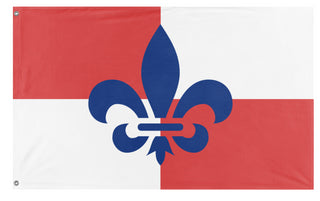 A mockup of the custom flag 'Netherrania Kingdom flag' on a white background