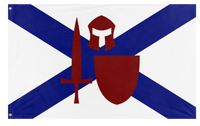 A mockup of the custom flag 'Meria flag' on a white background