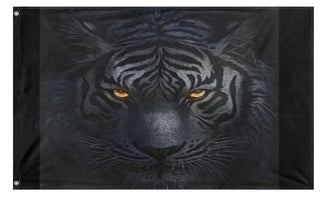 A mockup of the custom flag 'TU-Tiger flag' on a white background