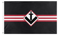 A mockup of the custom flag 'poland flag' on a white background