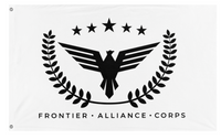 A mockup of the custom flag 'FAC flag' on a white background
