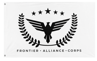 A mockup of the custom flag 'FAC flag' on a white background
