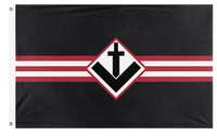 A mockup of the custom flag 'poland flag' on a white background
