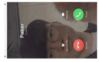 A mockup of the custom flag 'faker is calling flag' on a white background