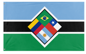 A mockup of the custom flag 'SACOM  flag' on a white background