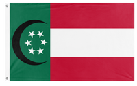 A mockup of the custom flag 'RAME flag' on a white background
