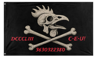 A mockup of the custom flag 'C.H DCCCLIII CEU flag' on a white background