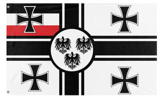 A mockup of the custom flag 'saint Saul german empire flag' on a white background