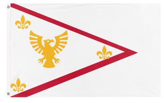 A mockup of the custom flag 'MABISKA FLAG' on a white background