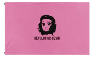 A mockup of the custom flag 'che uwuvara flag' on a white background