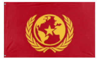 A mockup of the custom flag 'World socialist republic. flag' on a white background