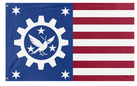 A mockup of the custom flag 'SHSFA Rebelion flag' on a white background