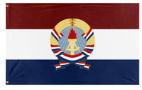 A mockup of the custom flag 'United Syndicalist Republic of Jasonia/U..S.R.J. flag' on a white background