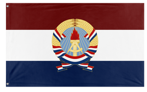 A mockup of the custom flag 'United Syndicalist Republic of Jasonia/U..S.R.J. flag' on a white background