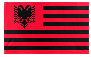 A mockup of the custom flag 'Albanian Heritage Flag' on a white background