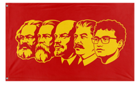 A mockup of the custom flag 'Marxism Leninism Totalism flag' on a white background
