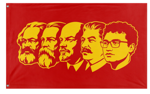 A mockup of the custom flag 'Marxism Leninism Totalism flag' on a white background