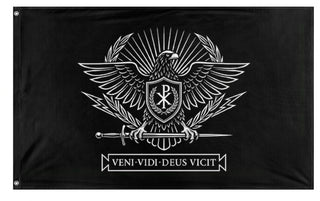 A mockup of the custom flag 'Holy Roman Order flag' on a white background