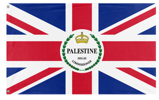 A mockup of the custom flag 'High commissioner of Palestine and Transjordan flag' on a white background