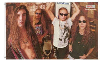 A mockup of the custom flag 'Alice in Chains flag' on a white background