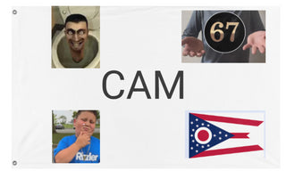 A mockup of the custom flag 'Cam Republic flag' on a white background