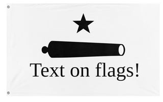 A mockup of the custom flag 'test flag' on a white background