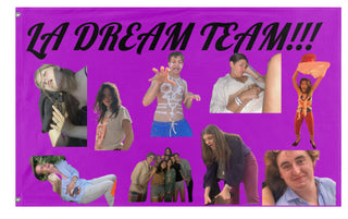 A mockup of the custom flag 'dream team  flag' on a white background