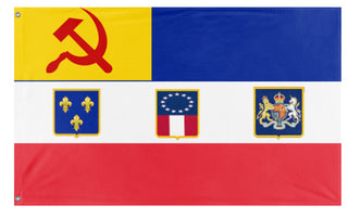 A mockup of the custom flag 'Allied Nations Alternate WW2 scenario flag' on a white background