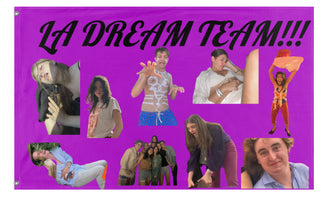 A mockup of the custom flag 'dream team  flag' on a white background