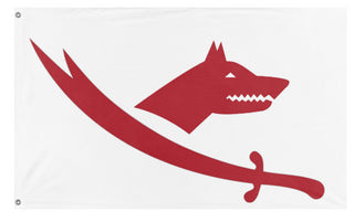 A mockup of the custom flag 'Turkoman-Alevi Flag' on a white background