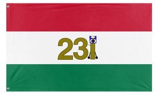 A mockup of the custom flag 'Taarklstan flag' on a white background