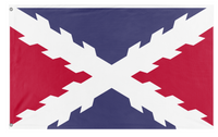 A mockup of the custom flag 'Mst flag' on a white background