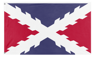 A mockup of the custom flag 'Mst flag' on a white background