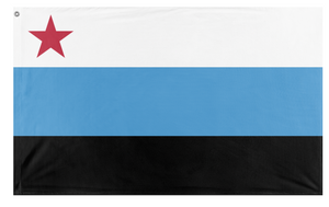 A mockup of the custom flag 'Republic of Volnoslavia flag' on a white background