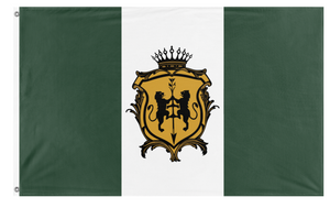 A mockup of the custom flag 'Aldovia flag' on a white background