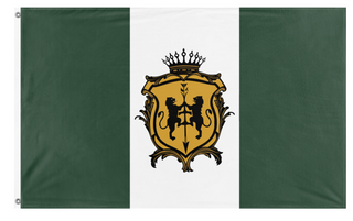 A mockup of the custom flag 'Aldovia flag' on a white background