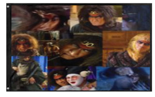 A mockup of the custom flag 'wukongforever flag' on a white background