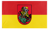 A mockup of the custom flag 'Flag of Schwarzenberg' on a white background