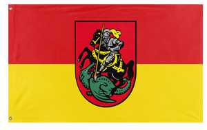 A mockup of the custom flag 'Flag of Schwarzenberg' on a white background