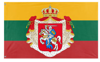 A mockup of the custom flag 'Kingdom of Lithuania flag' on a white background