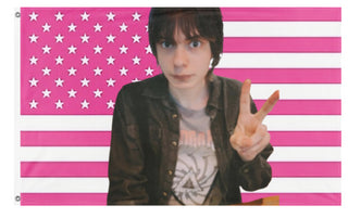 A mockup of the custom flag 'hammy flag' on a white background