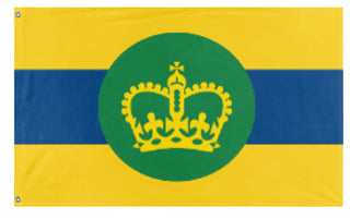 A mockup of the custom flag 'Missian Flag' on a white background