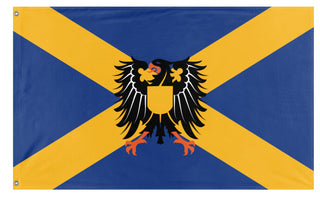 A mockup of the custom flag 'Base-Cubed Flag' on a white background