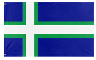 A mockup of the custom flag 'Carrland flag' on a white background