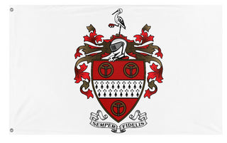 A mockup of the custom flag 'Satterlee Family flag' on a white background