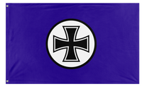 A mockup of the custom flag 'WeLLeReich flag' on a white background