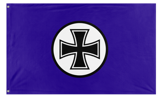 A mockup of the custom flag 'WeLLeReich flag' on a white background