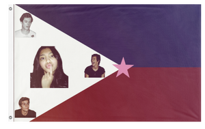 A mockup of the custom flag 'gracue nation flag' on a white background