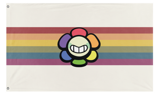 A mockup of the custom flag 'Dandy flag' on a white background